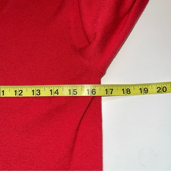Banana Republic V-neck Sweater Bright Red Fitted Pullover Cozy Large Women’s - Picture 6 of 9